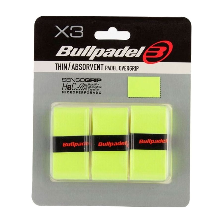 Overgrips — 3 stuks Bullpadel 3 Overgrips Perforados geel