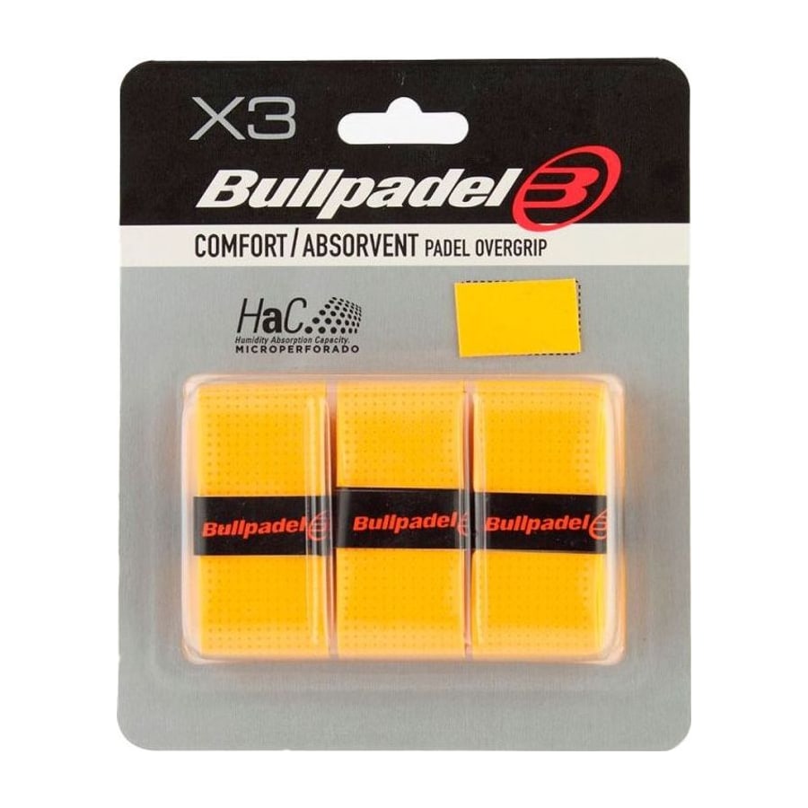 Overgrips — 3 stuks Bullpadel 3 Overgrips Perforados geel