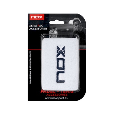 Nox zweetband wit met blauw logo